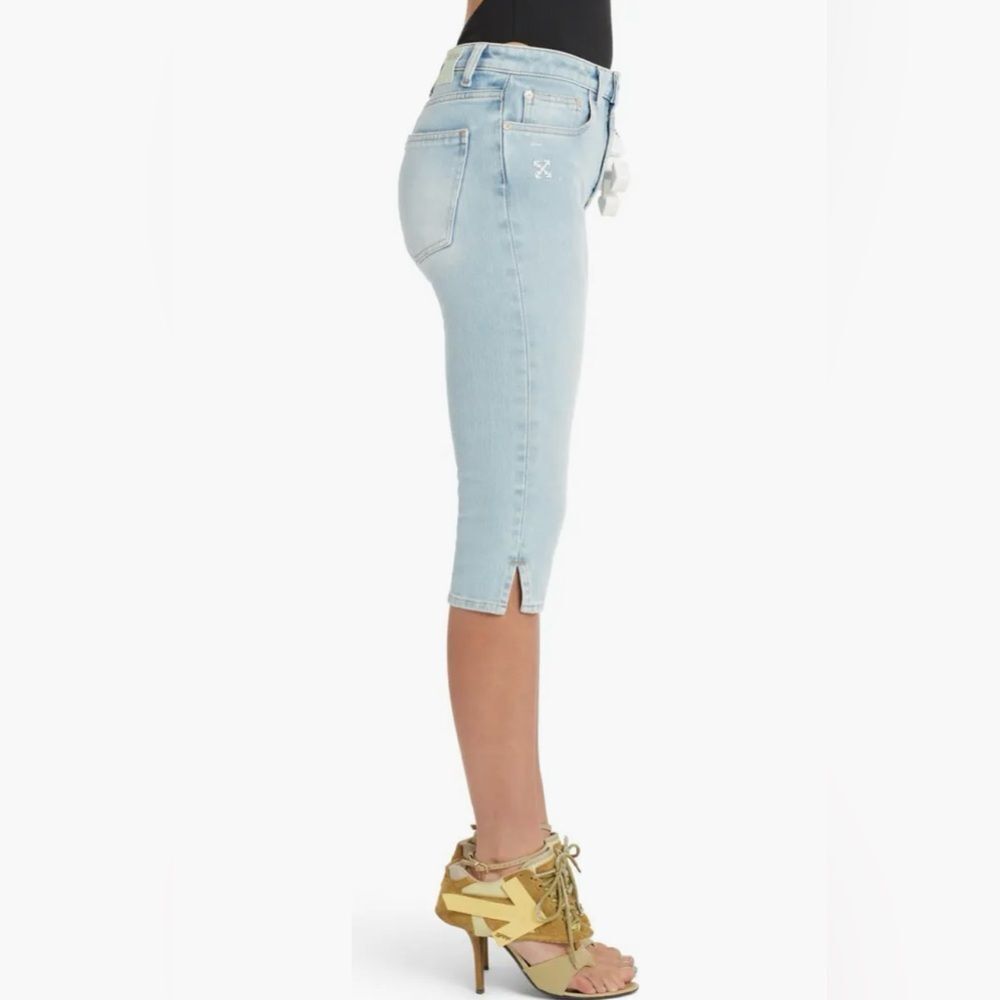 Off-White Denim Capri Cropped Denim Jeans Blue Size Small - Picture 3 of 15